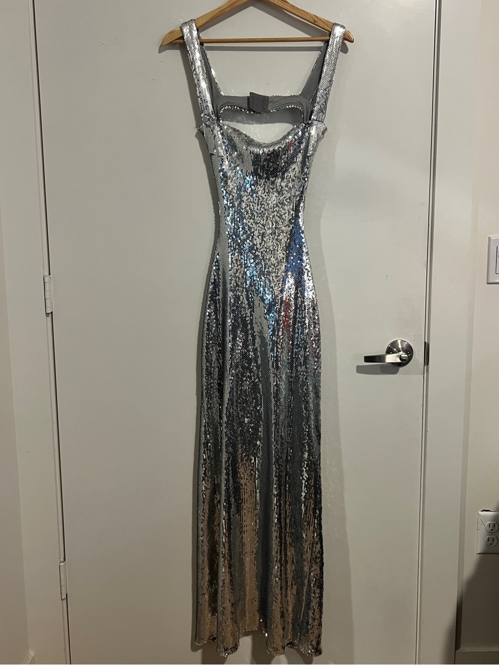 Meshki Silver Sequin Maxi Dress